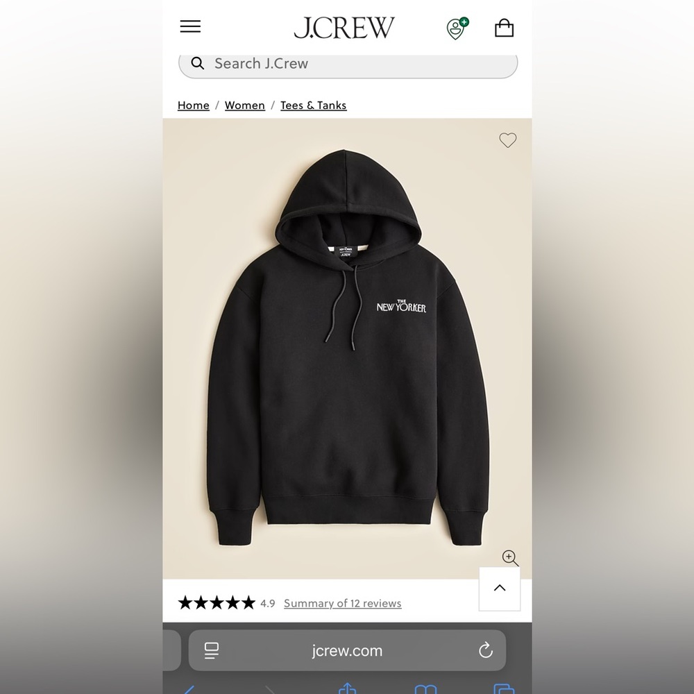 J. Crew Black Hoodie Sweater Unisex